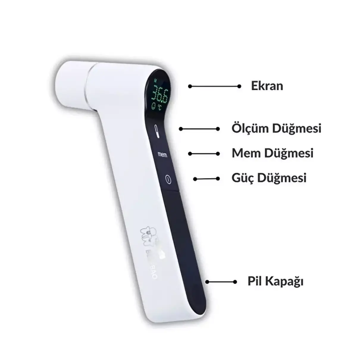 Bebebao Protemp Kulaktan ve Alından Medikal Dijital Ateş Ölçer Beyaz