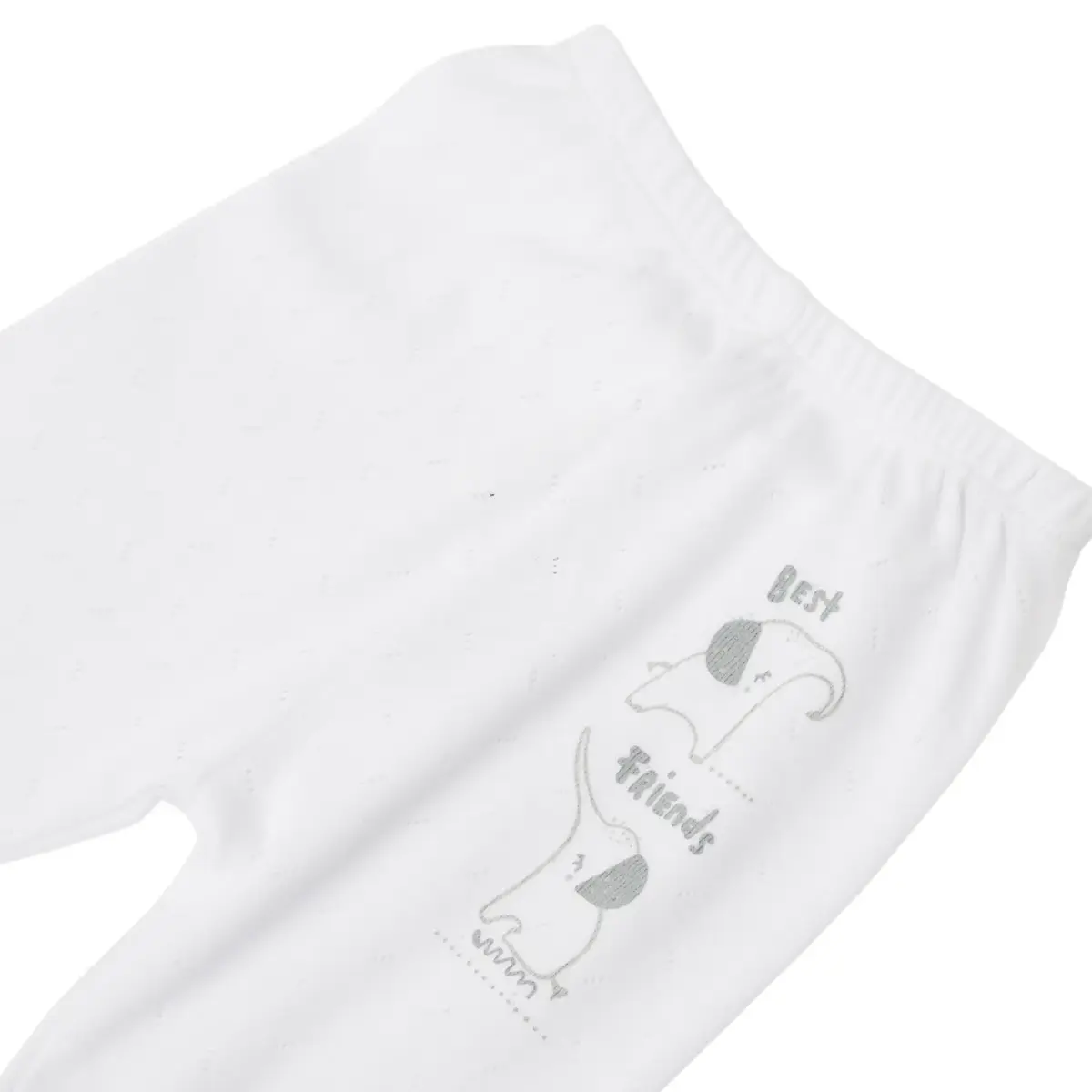 Bibaby Pantolon Patikli Best White Friends Beyaz