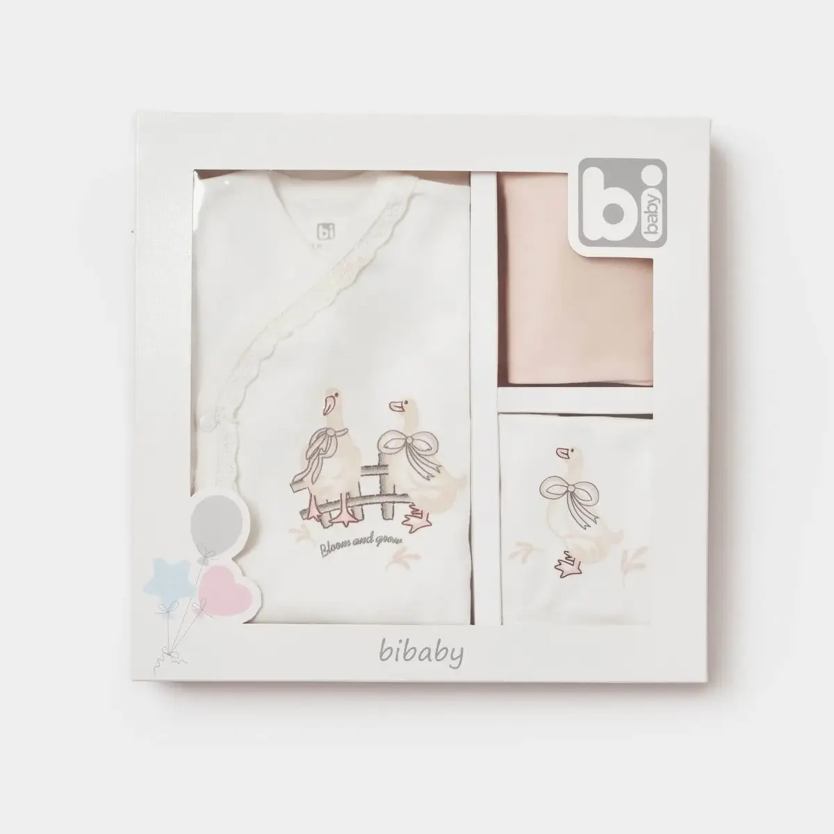 Bibaby Hastane Çıkışı 5li Twinn Duck Ekru - Pembe