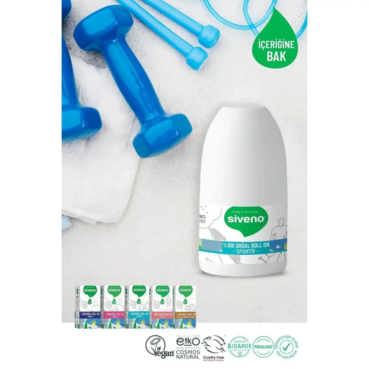 Siveno %100 Doğal Roll-On Sportive 50 ml 