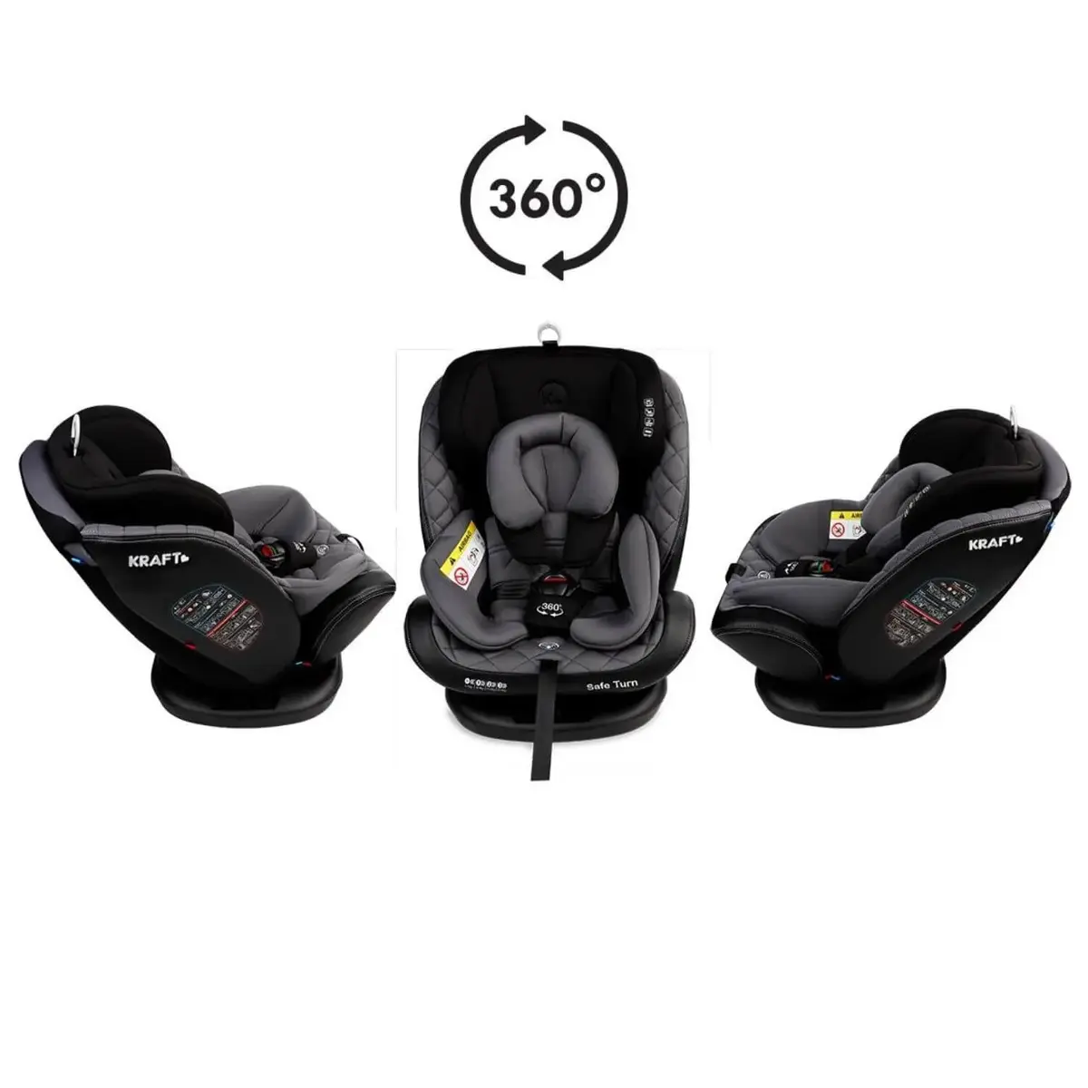 Kraft Safe Turn Oto Koltuğu 0-36 Kg Black Grey