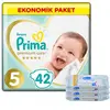 Prima Premium Care Bebek Bezi 5 Beden Juniour 18+ Kg 42Li Ekonomik Bm Care Sensitive Islak Mendilli 