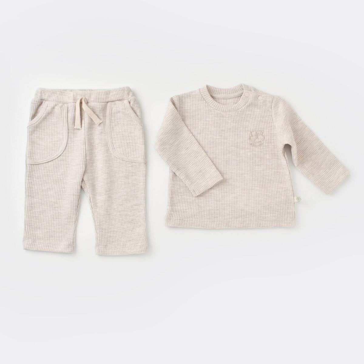 Bibaby Organik 2li Takım Nature In Waffle Kahve Melanj