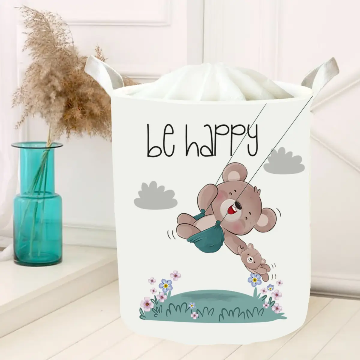 Momys Care Tatlı Ayıcık Çok Amaçlı Oyuncak Saklama Kutusu 30x50 Cm