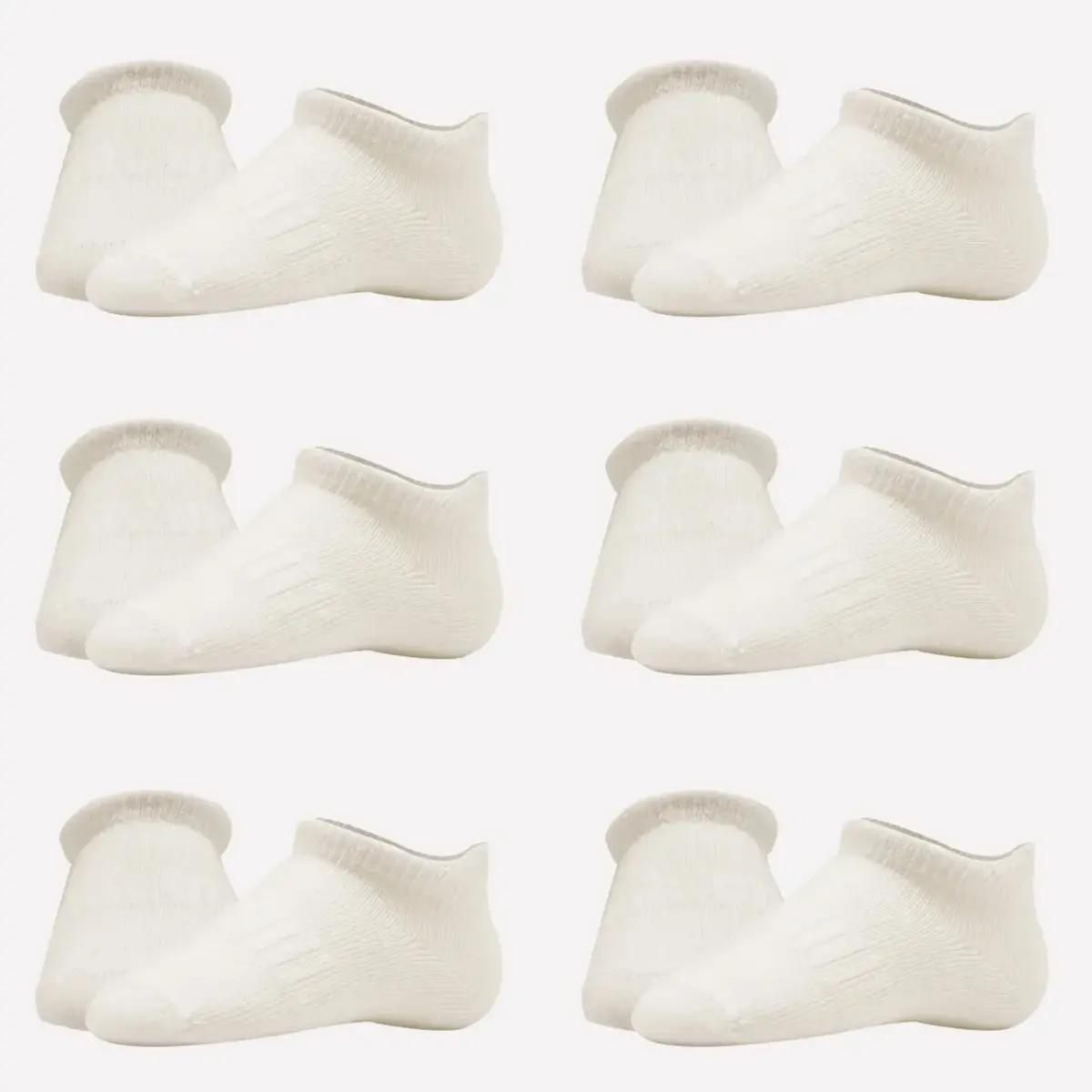 Bibaby Çorap Sneakers Bistyle 6lı Penye Ekru