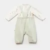 Bibaby Organik Salopet Tulum Tiny Birds Ekru - Yeşil