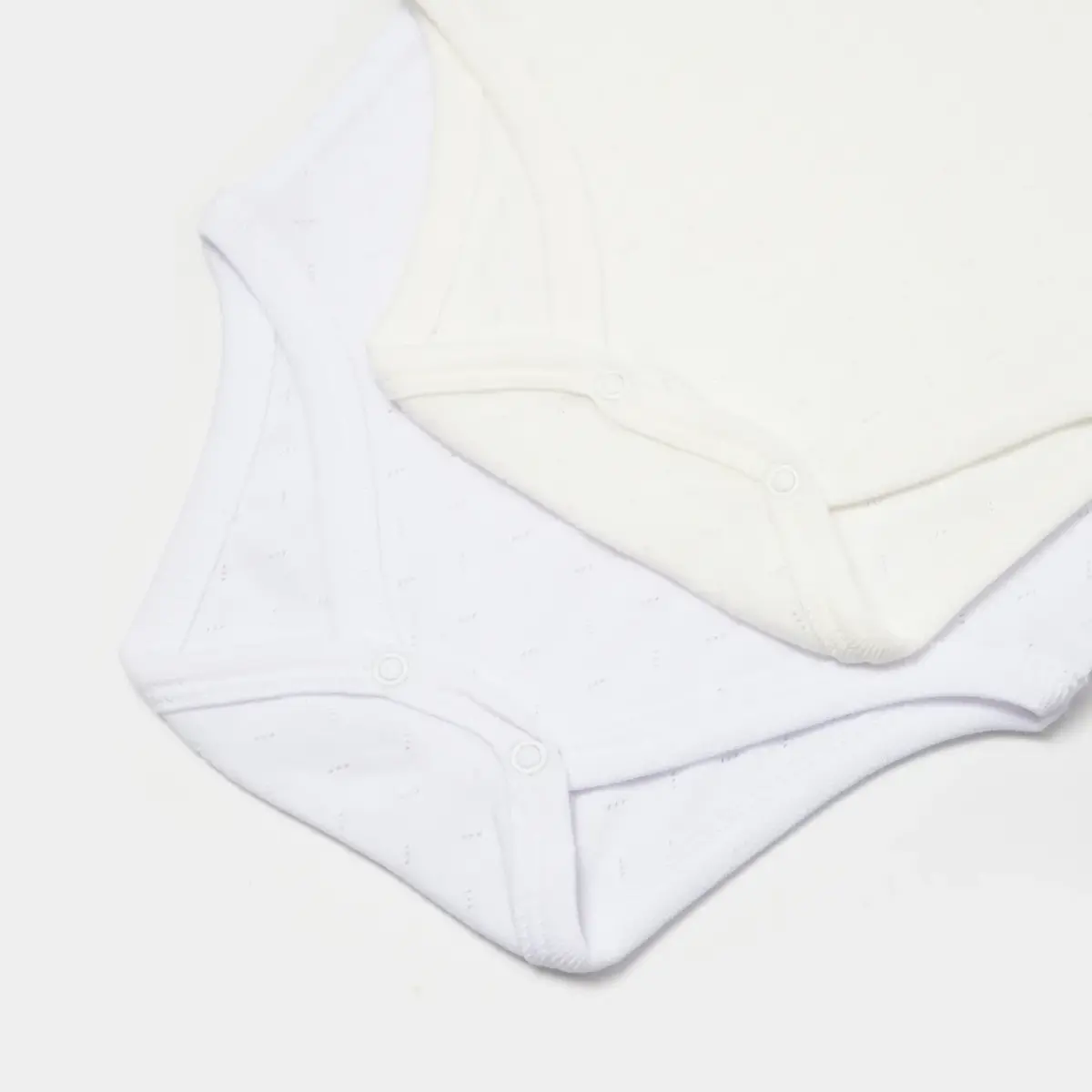 Bibaby Body Kısa Kol 2li Jakarlı Beyaz - Ekru