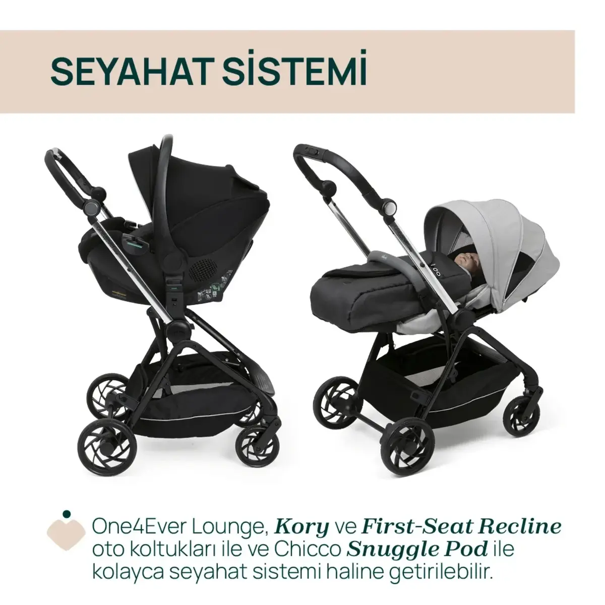 Chicco One4Ever Lounge Bebek Arabası Sparkle Grey