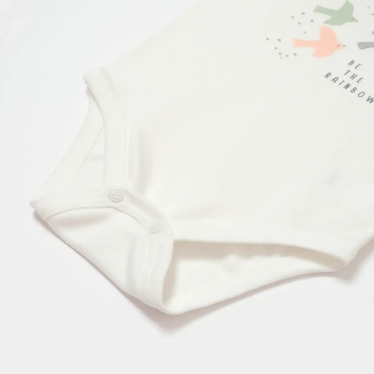 Bibaby Organik Body Tiny Birds Ekru - Yeşil