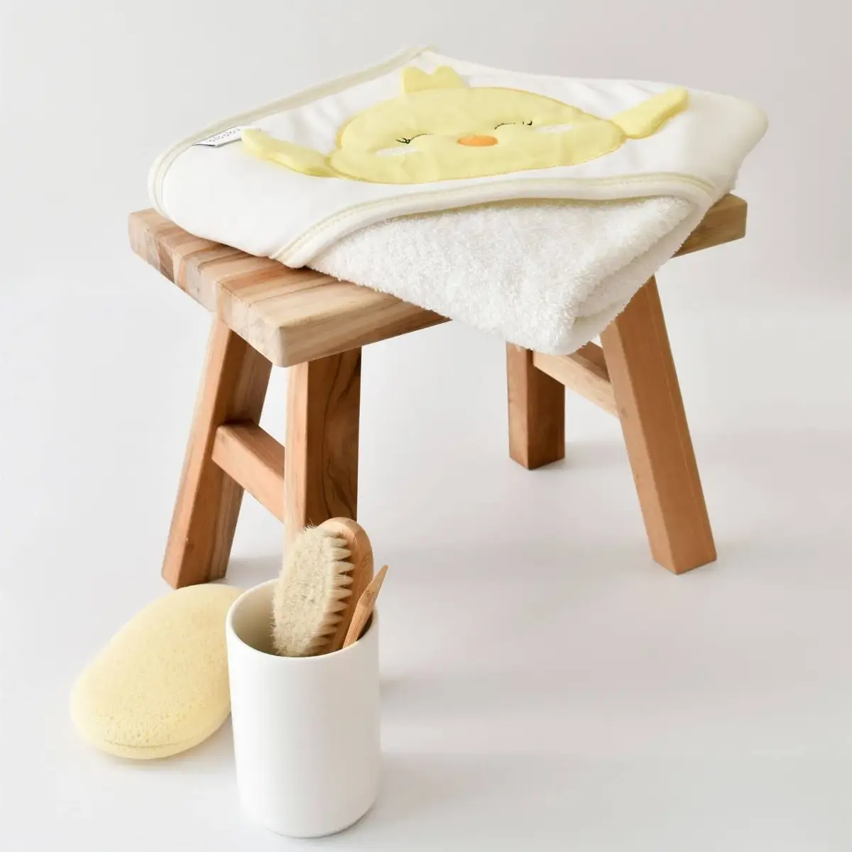 Bibaby Havlu Smiley Bird Ekru - Sarı
