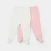 Bibaby Pantolon Patikli 2li Jakarlı Pembe - Ekru