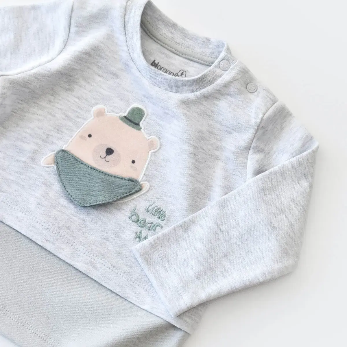 Bibaby Organik 2li Takım Hug Me Bear Kar Melanj