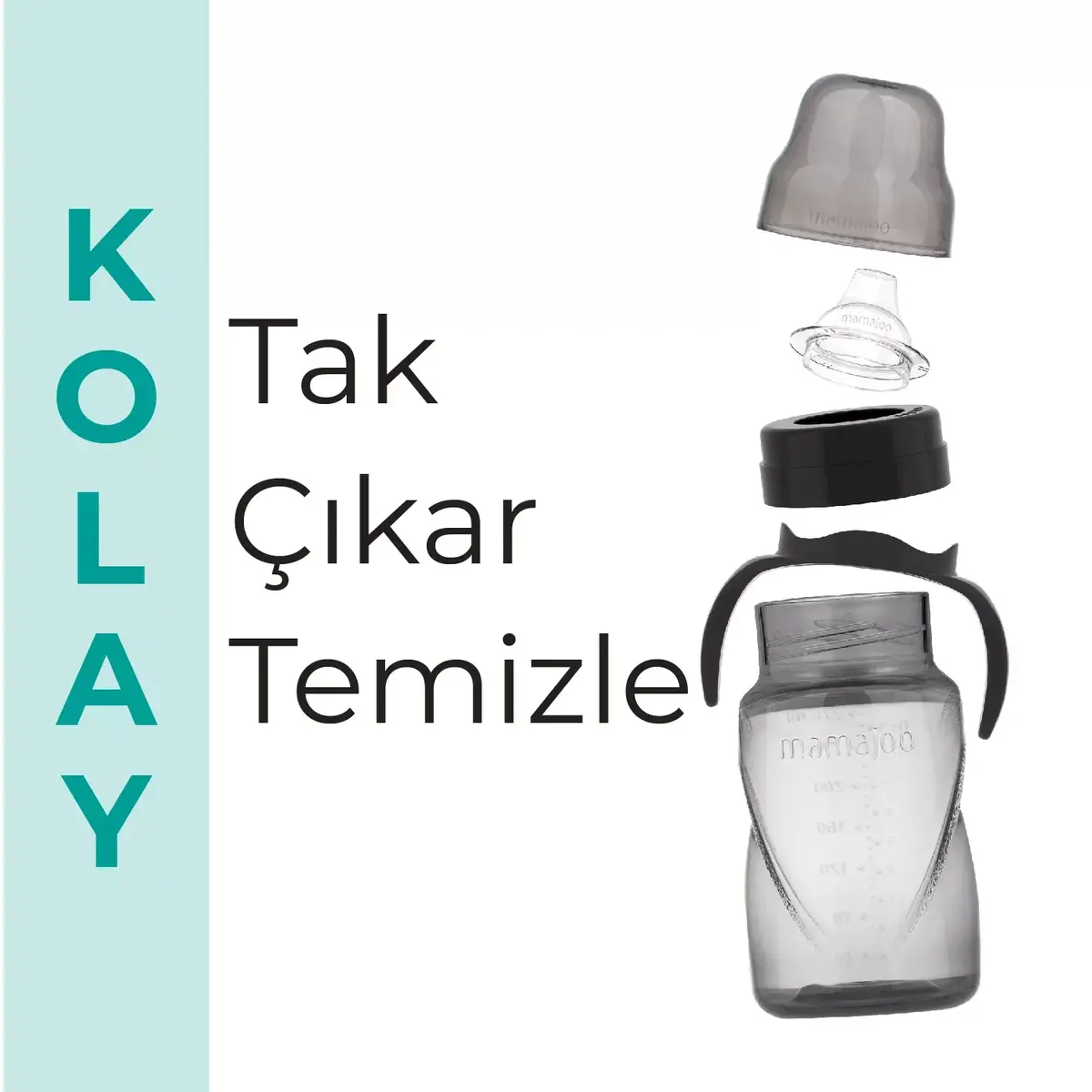 Mamajoo Kulplu Eğitici Bardak 270 ml Black