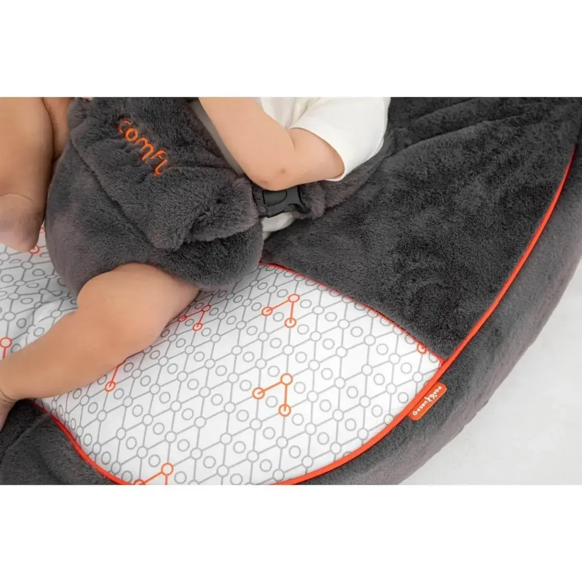 Gezenbebe Comfy Dolgulu Bebek Pufu Charcoal