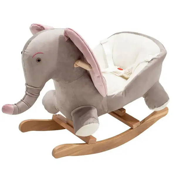 Tiffany Sallanır Ahşap Fil - Gri Pudra