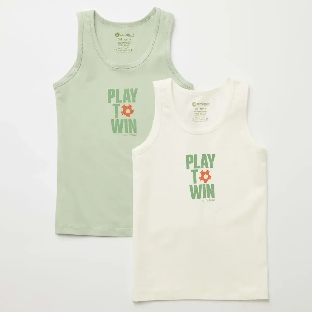 Natuline Organik Atlet Likralı Play To Win 2li Çağla Yeşili - Ekru