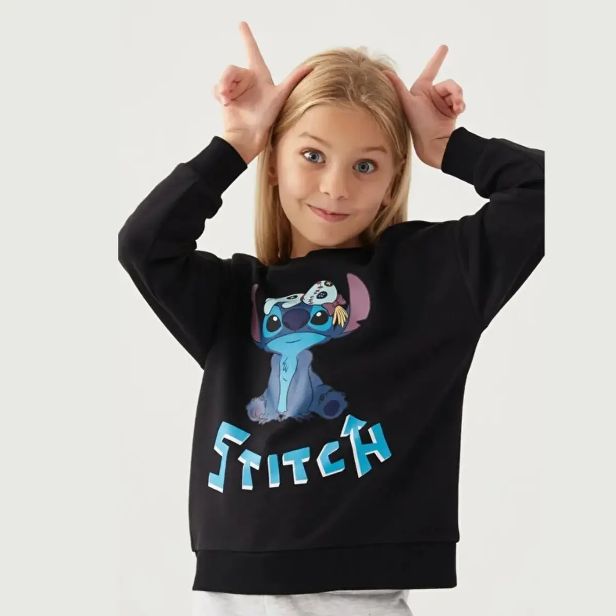 Stitch Sweatshirt Siyah