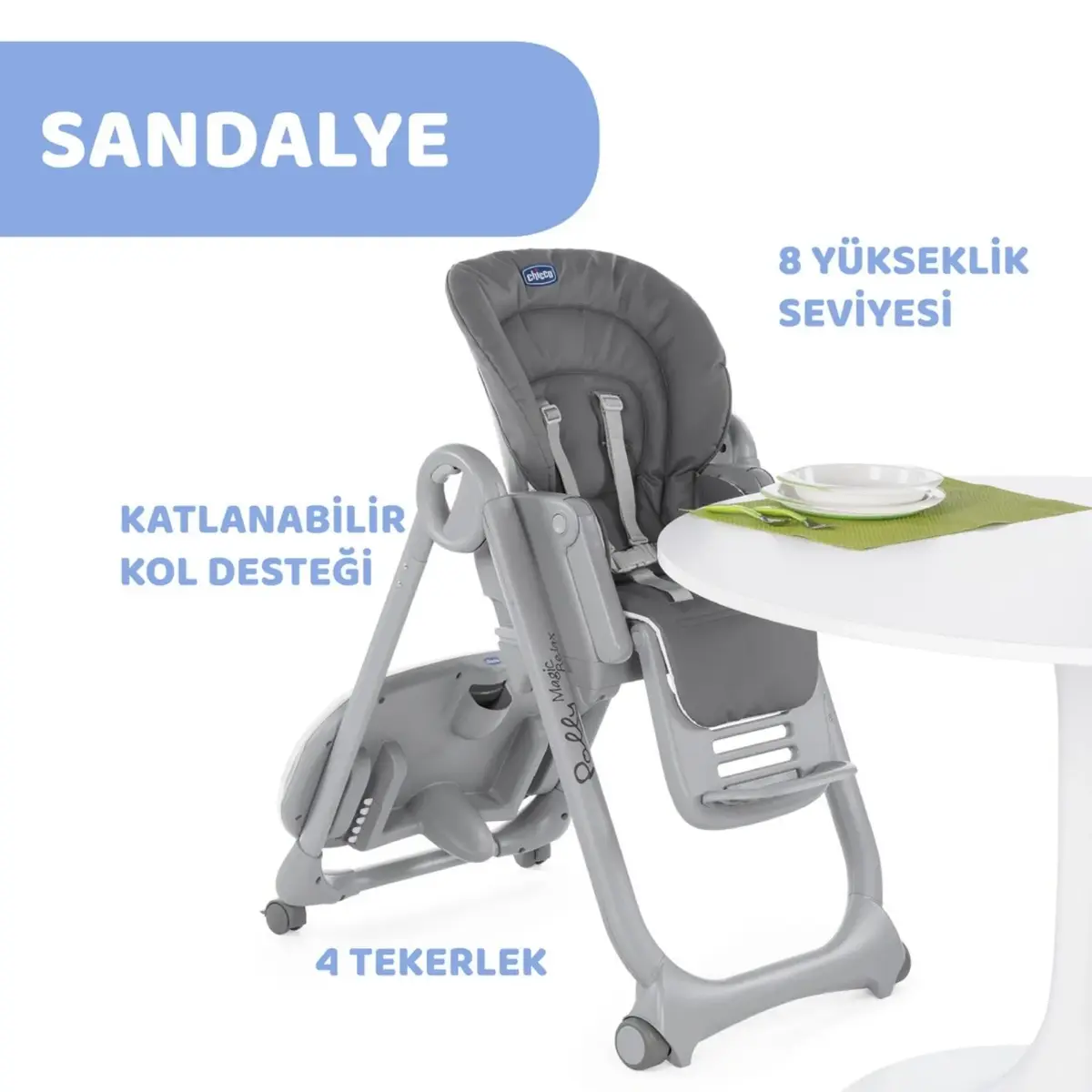 Chicco Polly Magic Relax Mama Sandalyesi Graphite