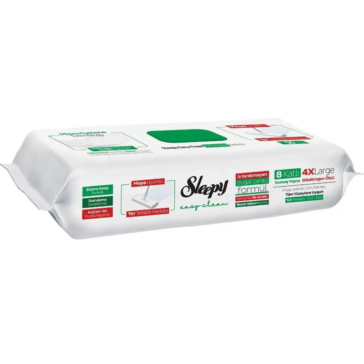Sleepy Yer Temizlik Havlusu Beyaz Sabun Katkılı Mop Uyumlu 50li
