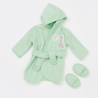 Bibaby Bornoz Takımı Little Rabbit Dino Yeşil