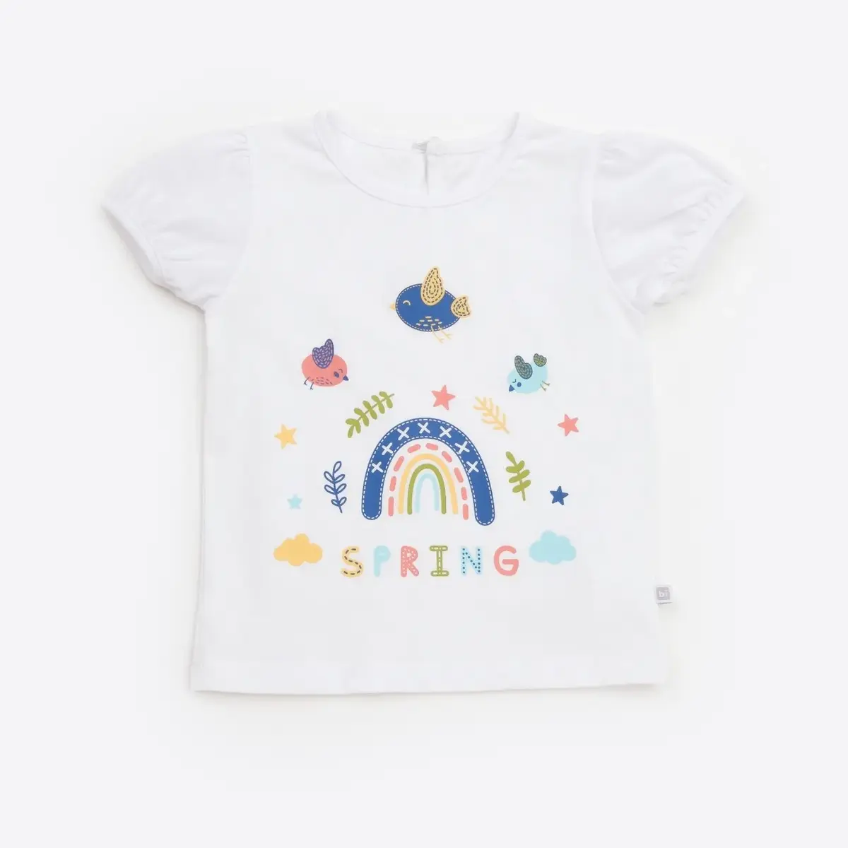 Bibaby 2li Takım Şortlu Spring Bird Beyaz