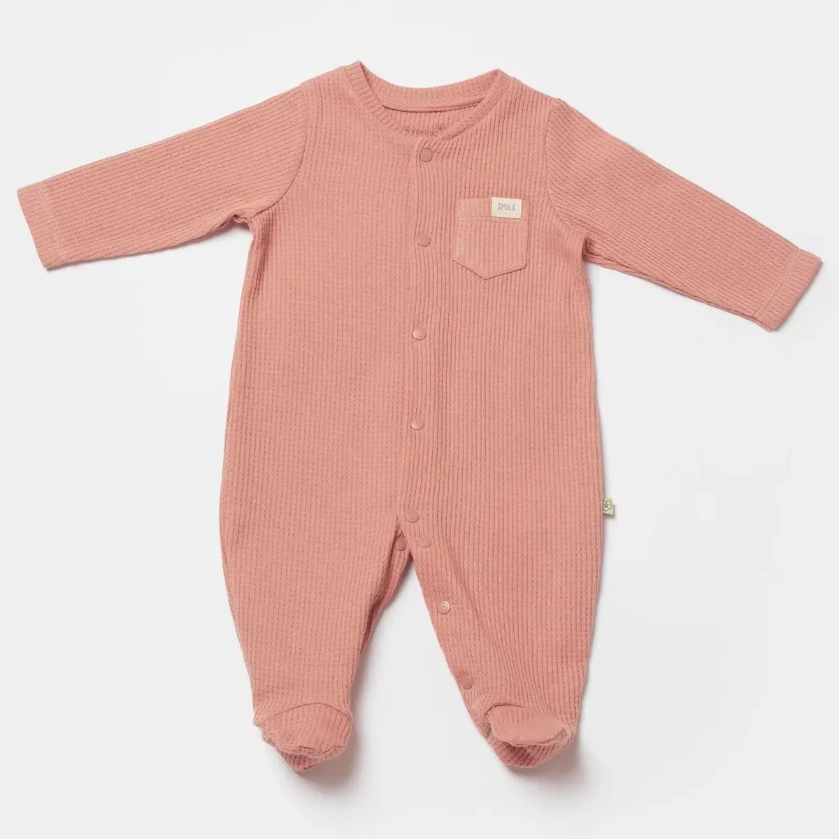 Bibaby Organik Tulum Waffle Smile Kırmızı - Kahverengi Bibaby Organik Tulum Waffle Smile Kırmızı - Kahverengi