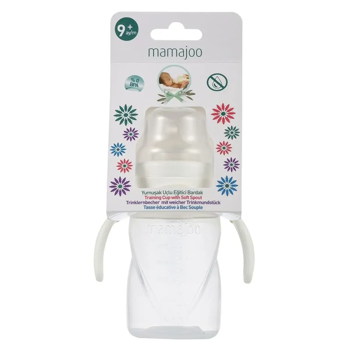 Mamajoo Kulplu Eğitici Bardak 270 ml Şeffaf