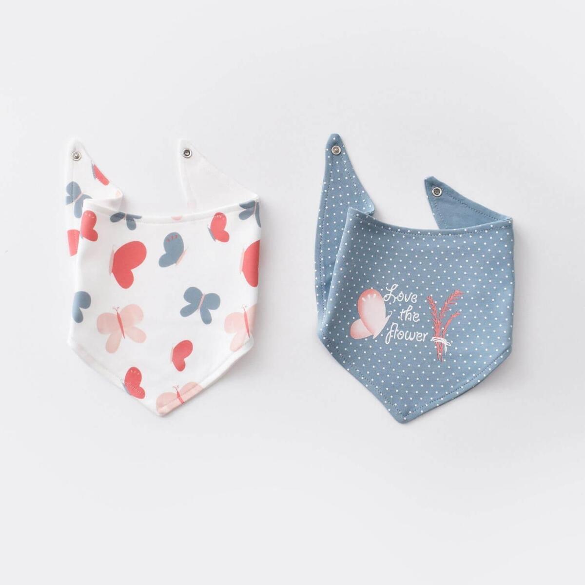 Bibaby Organik Fular Önlük 2li Wild Flowers Spring Blue Bibaby Organik Fular Önlük 2li Wild Flowers Spring Blue