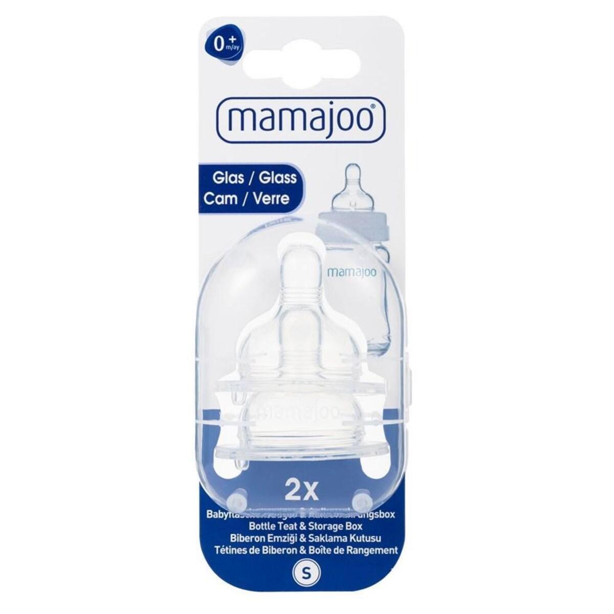 Mamajoo Silikon Cam Biberon Emziği 2li 0+ Ay Saklama Kutulu
