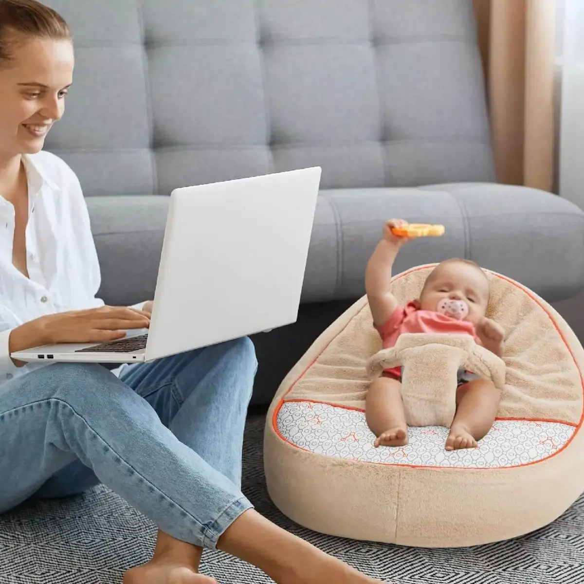 Gezenbebe Comfy Dolgulu Bebek Pufu Mist