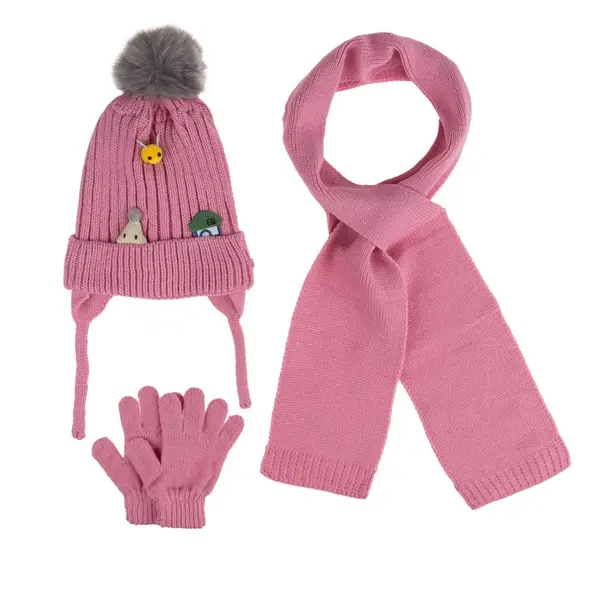 Kitti Eldiven Atkı Bere Takım 1-4Yaş Pembe Asortili