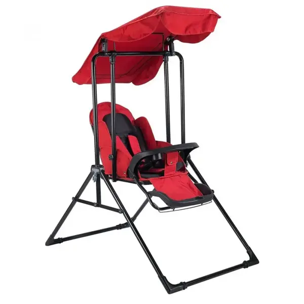 Babyhope Lüks Yatarlı Tepsili Salıncak Kırçıllı Kırmızı