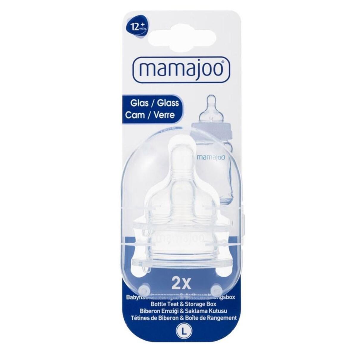 Mamajoo Silikon Cam Biberon Emziği 2li 12+ Ay Saklama Kutulu