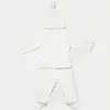 Bibaby Organik Zıbın Takımı 3lü Modal Nature Relax Baby Ecru