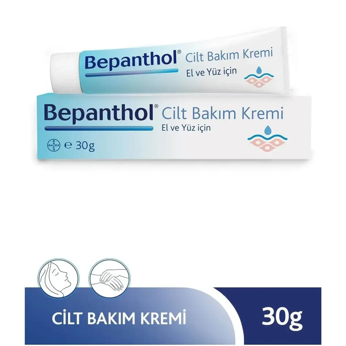 Bepanthol Cilt Bakım Kremi 30 gr ve Onarıcı Bakım Merhemi 50 gr
