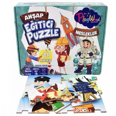 Playwood Eğitici Ahşap Puzzle Meslekler