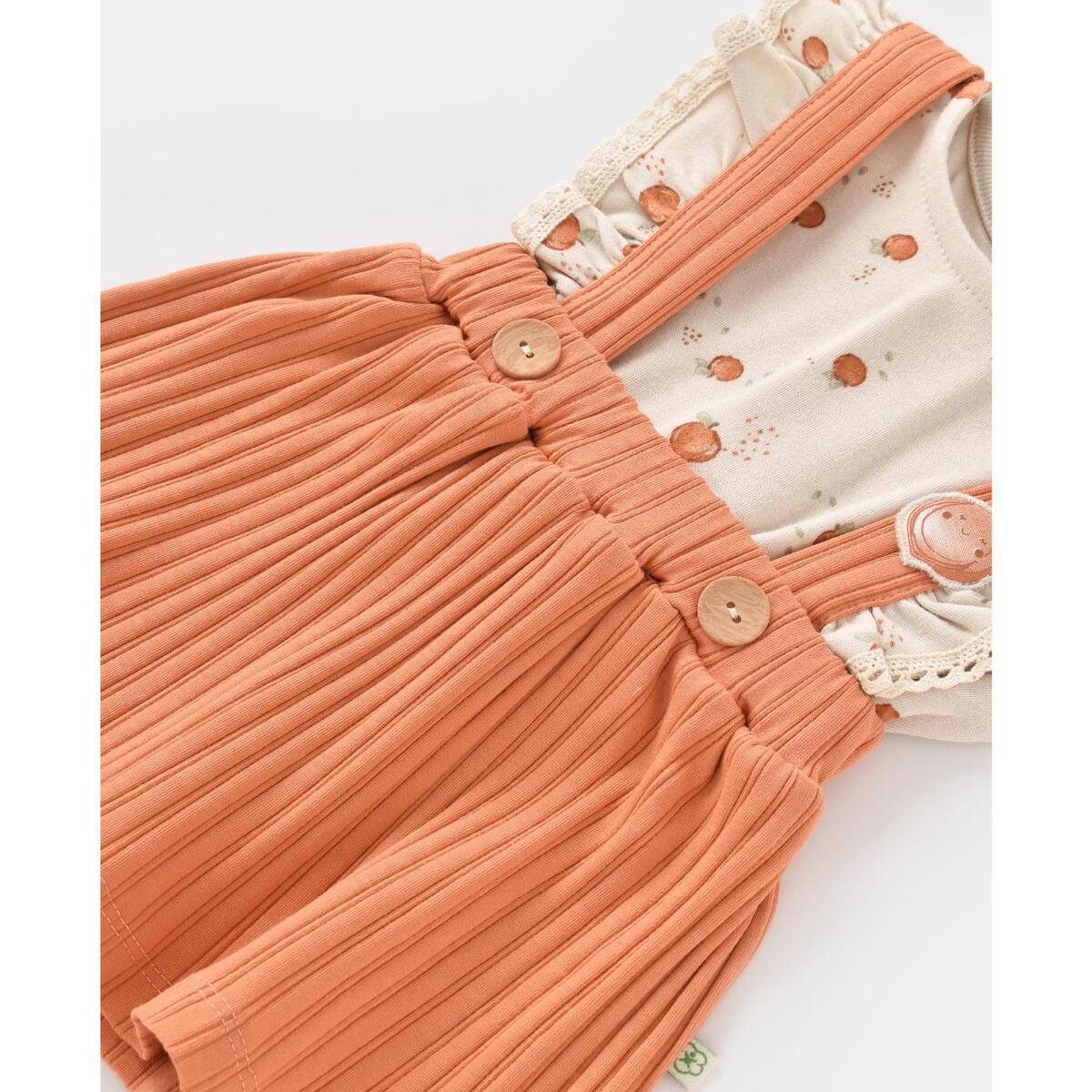 Bibaby Organik Elbise Summer Fruit Light Cream - Caramel