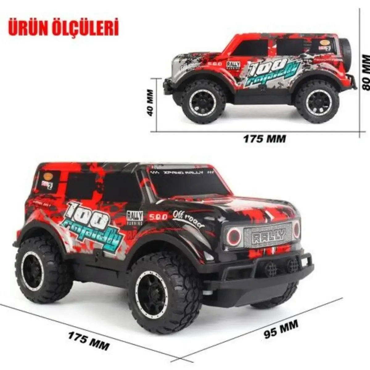 Uzaktan Kumandalı Full Fonksiyon Led Işıklı Şarjlı Jeep 1:20 2.4G