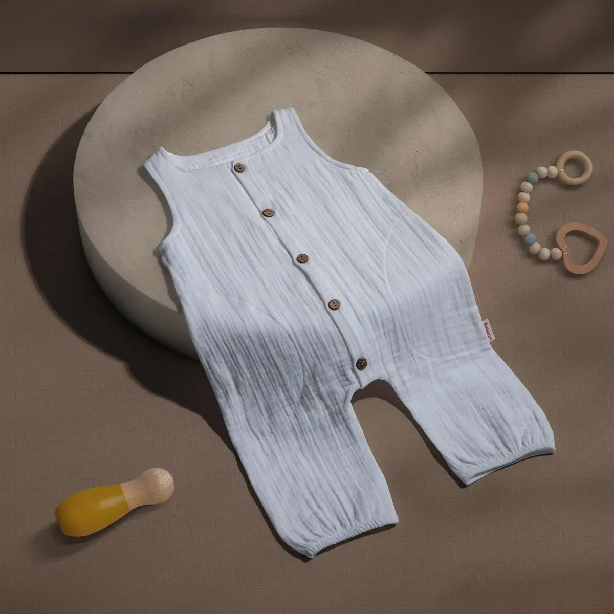 Tiffany Tulum Atletli Çift Kat Müslin Ekru Tiffany Tulum Atletli Çift Kat Müslin Ekru