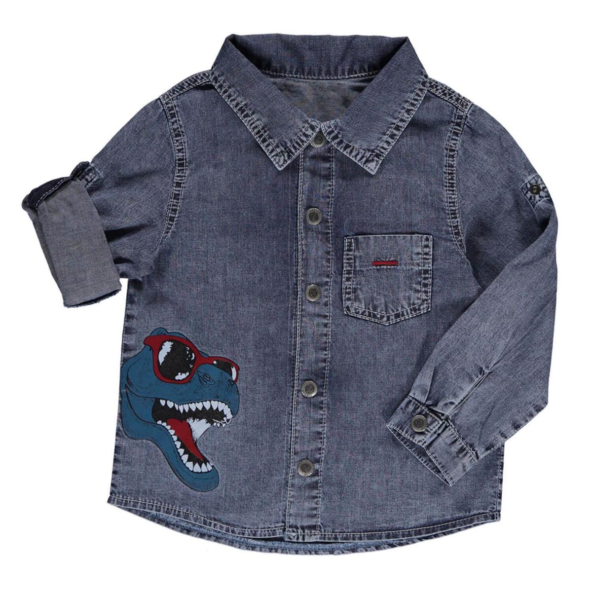 Overdo Gömlek Dinazor Baskılı Kot