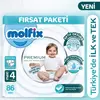 Molfix Premium Bebek Bezi 4 Beden Maxi 86lı Ultra Fırsat Paketi