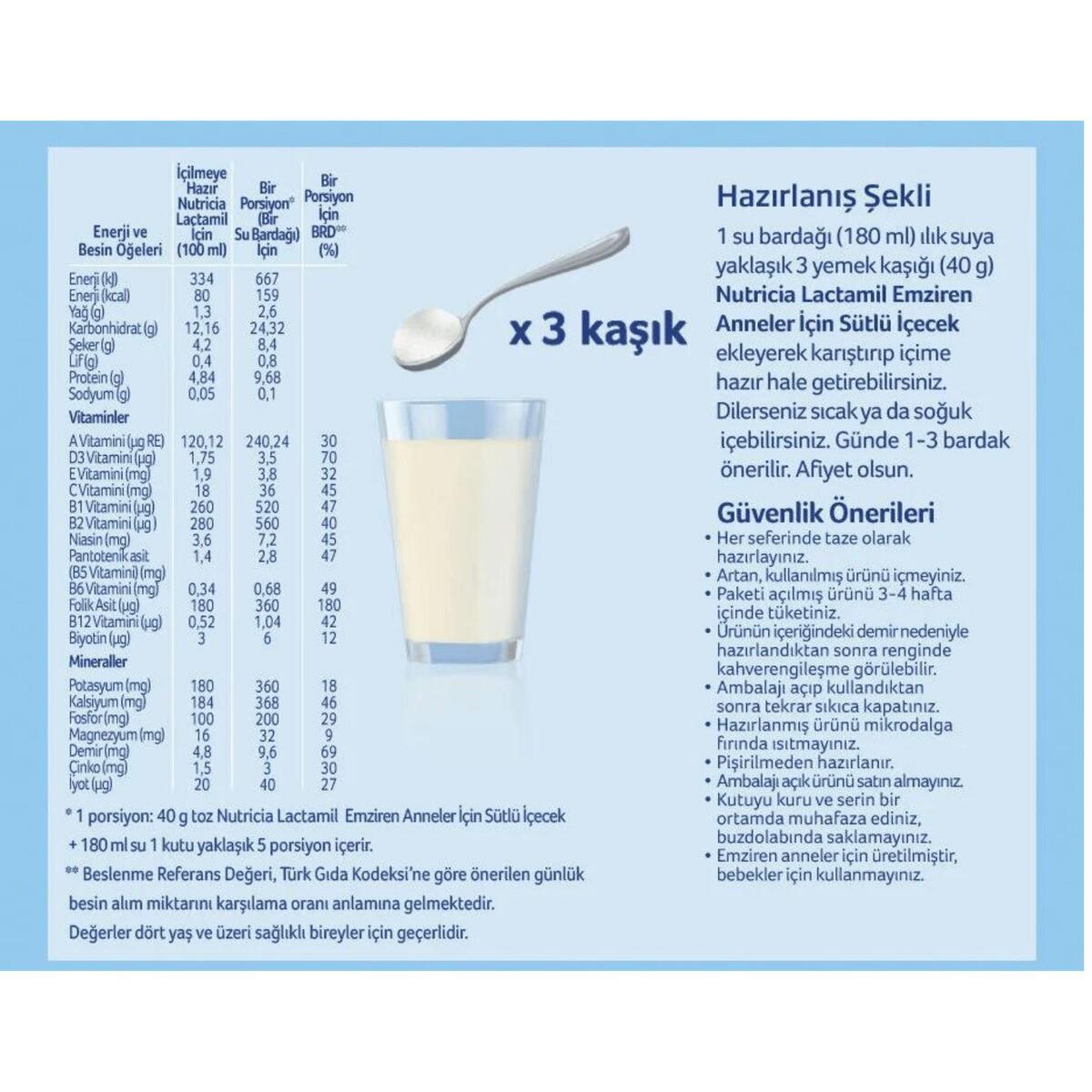 Milupa Lactamil Anneler İçin Sütlü İçecek 200 gr x 2 Adet