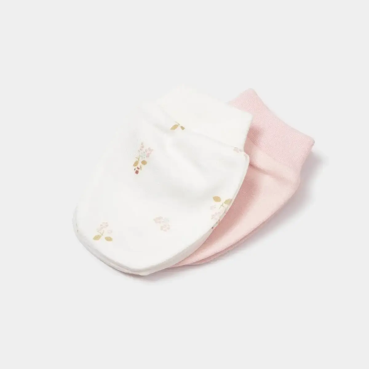 Bibaby Organik Eldiven 2li The Flowers Ekru - Pembe