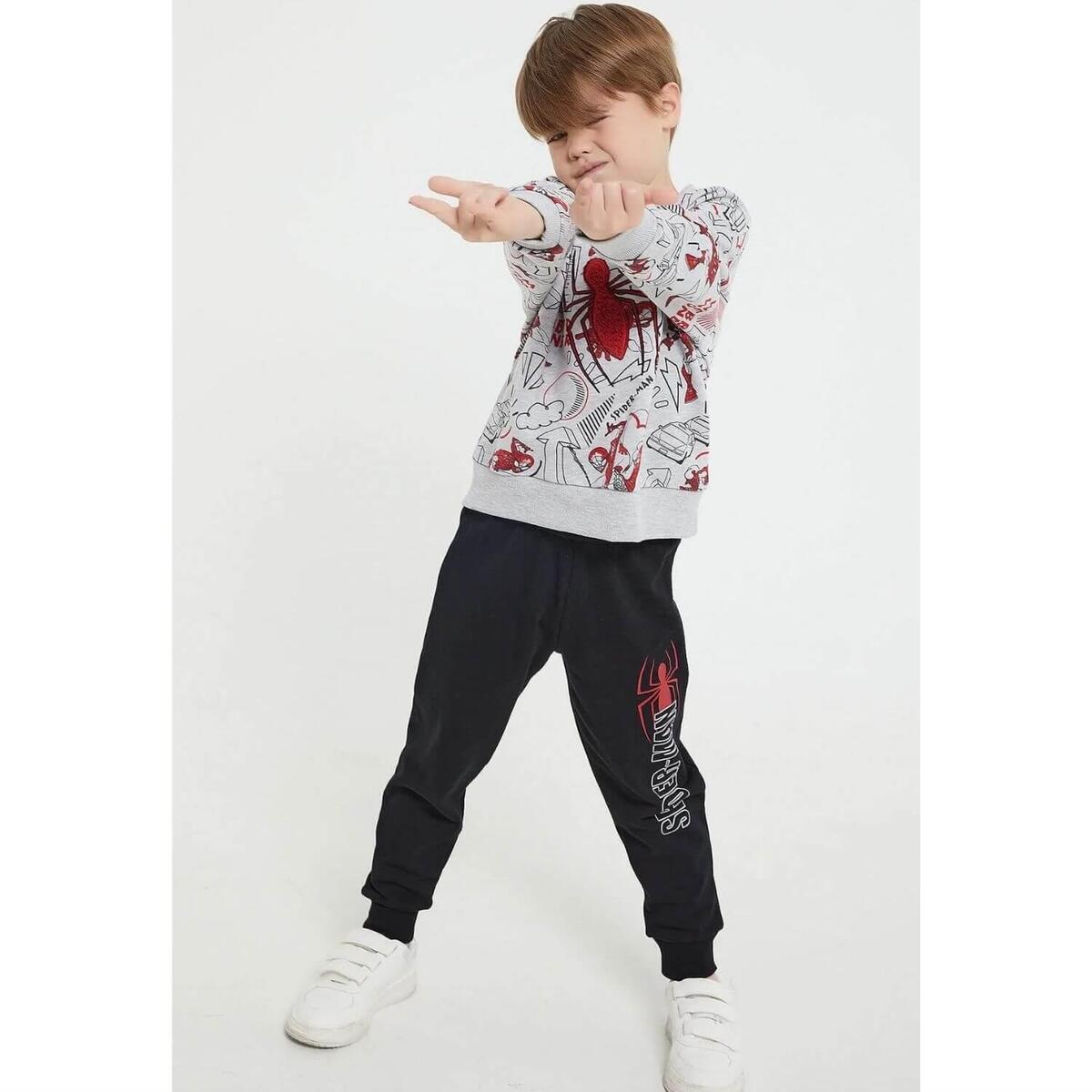 Spider Man Eşofman Takımı Gri Melanj