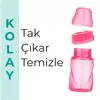 Mamajoo Akıtmaz Pipetli Bardak 270 ml Pembe