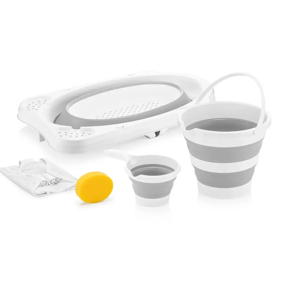 BM Care 5'li Katlanabilir Banyo Küvet Seti (Gri)