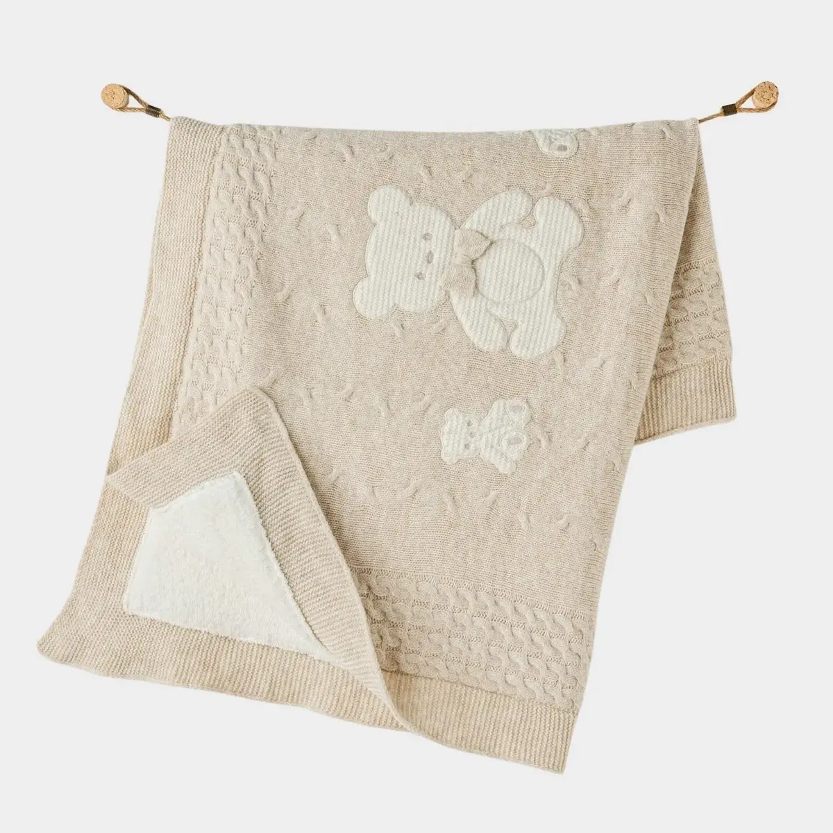 Andy Wawa Battaniye Triko 95x85cm Bej Melanj Andy Wawa Battaniye Triko 95x85cm Bej Melanj