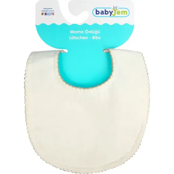 Babyjem Bürümcük Müslin Önlük Ekru