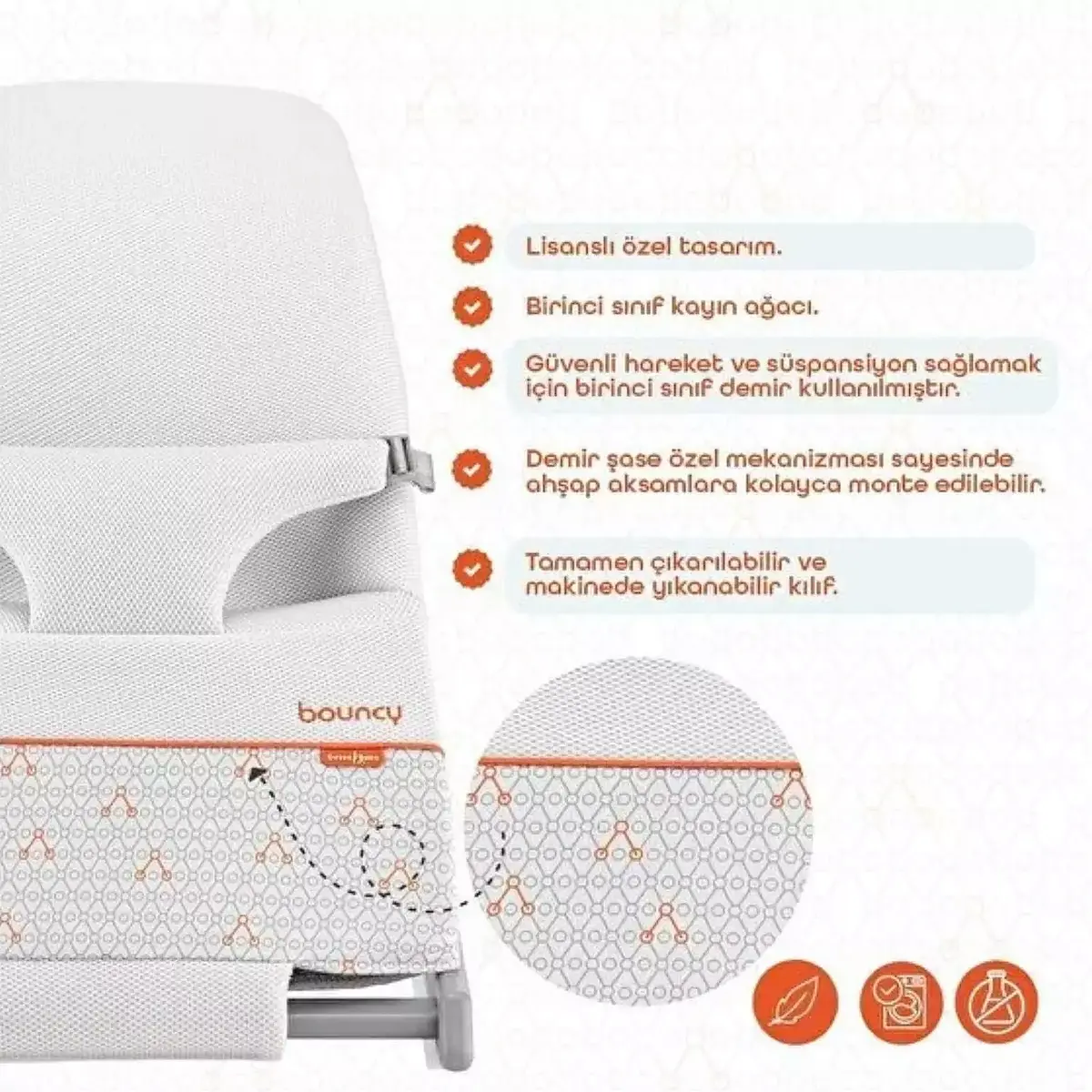 Gezenbebe Bouncy Ev Tipi Ana Kucağı Powder