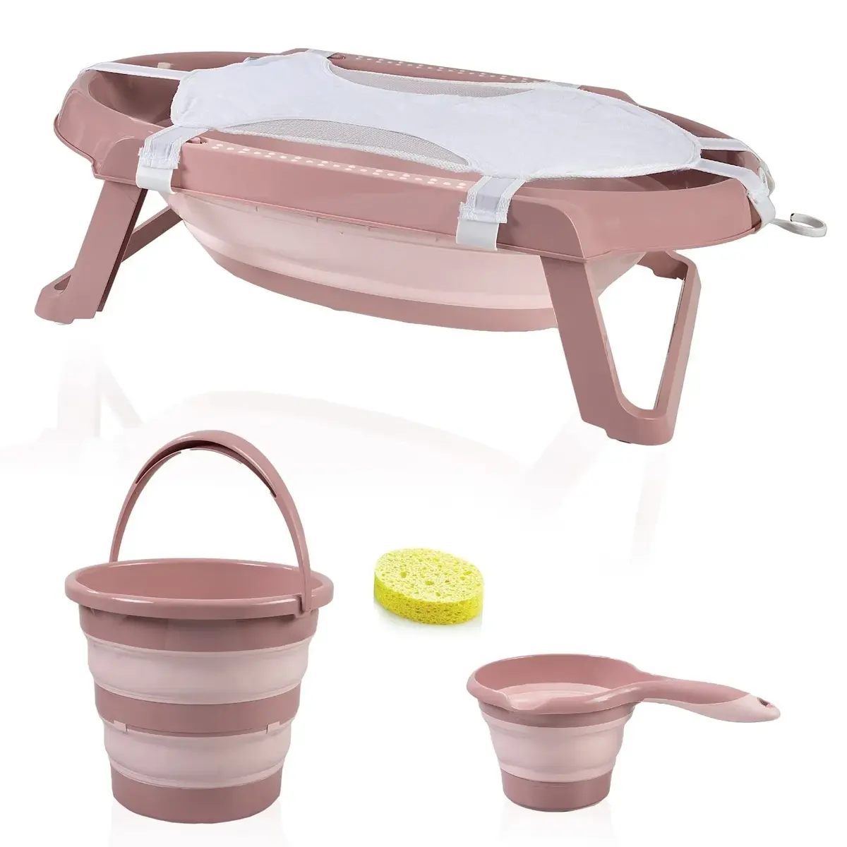 Babyjem Katlanır Banyo Seti 5li Yeni Somon Babyjem Katlanır Banyo Seti 5li Yeni Somon